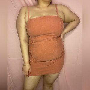 Pink Corduroy Mini Dress